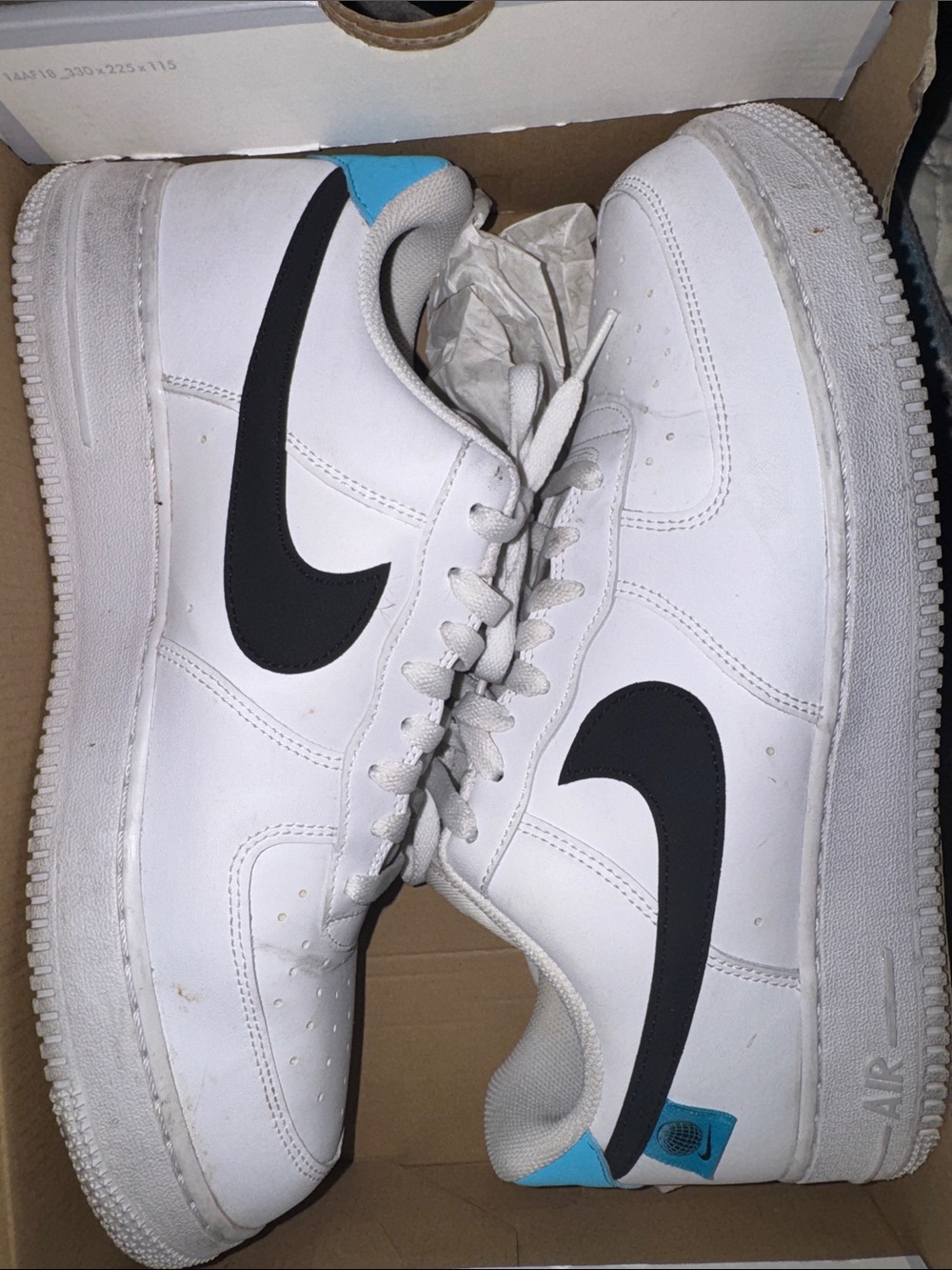 nike air force blue black and white